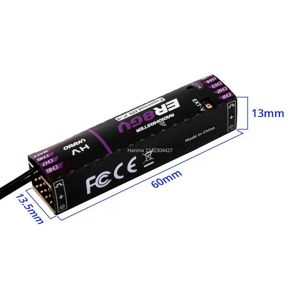 New Radiomaster ER8GV 8CH PWM CRSF ExpressLRS Dual Antenna Receiver 2.4Ghz 100mw Support Voltage Telemetry thumbnail 5