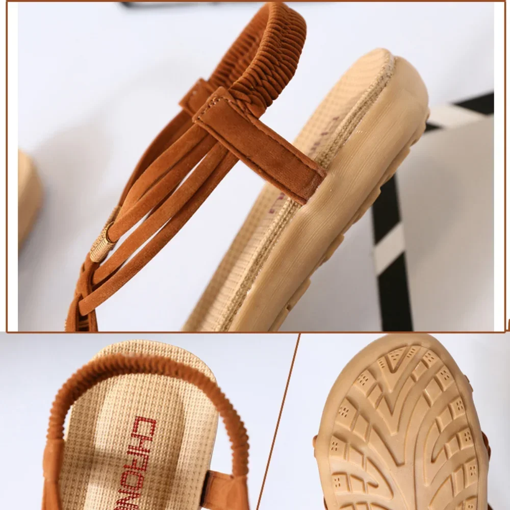 Summer Comfortable Open Toe Beach Shoes Bohemian Style Women's Sandals Women's Fashion Flat Hand-Woven Roman Sandals