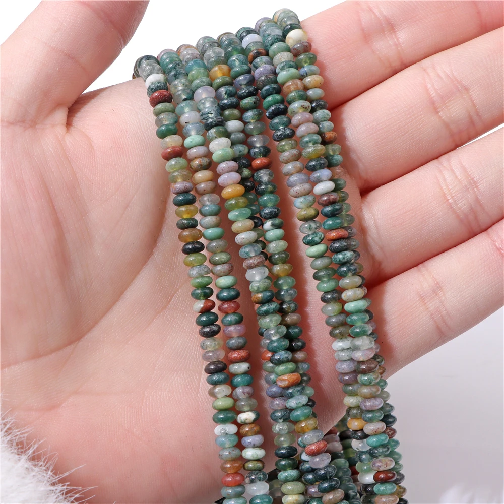 2X4MM Natural Abacus Stone Beads Blue Green Pink Flat Rondelle Beads for Jewelry Making Bracelets Necklace Accessories Wholesale