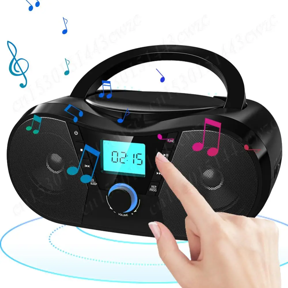 Portable Stereo CD Player Boombox 3.5mm Aux Input and Headphone Jack CD-R/RW and MP3 CDs Compatible MP3 Player CD Boombox