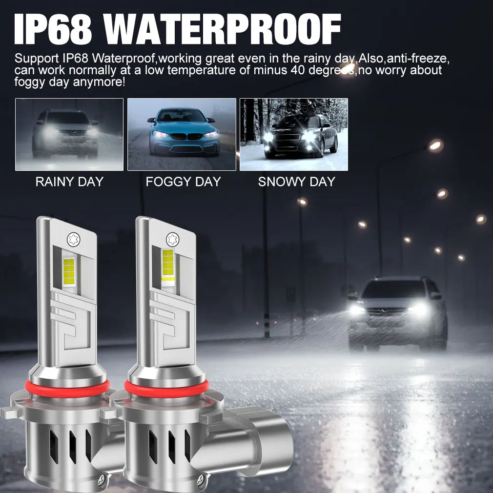 20000LM H8 H11 LED Headlight Bulb 9005 HB3 9006 HB4 Headlight Fog Light Canbus Mini 16pcs 3570 CSP for Car 12V Auto Lamp led lights led bulbs led headlights led car lights led car headlights car headlamps