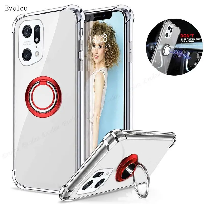 Transparent Soft Silicone Phone Case with Car Magnetic Stand Holder