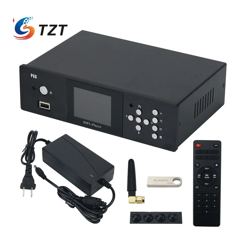 

TZT Hifi Lossless Music Player Bluetooth Player Dual ES9038Q2M BT5.1 Black/White Panel for Hard Disk SD Card