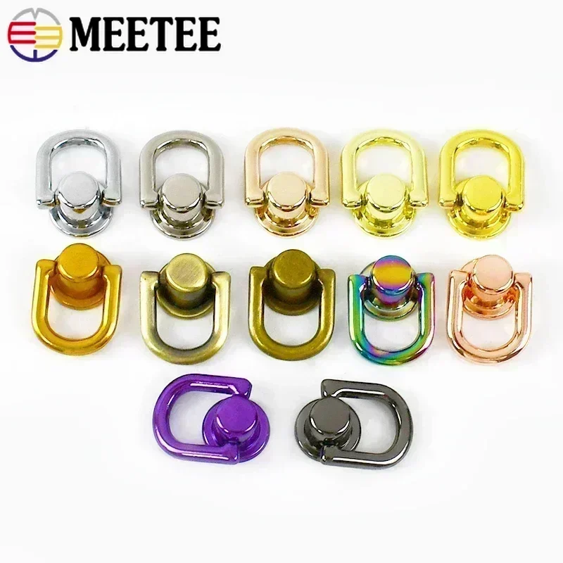 Versatile Metal D-Ring Stud Rivet Buckle for DIY Crafts and Accessories