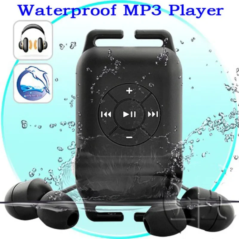 Waterproof-MP3-Player-with-Earphone-MP4-for-Run-Swimming-Surfing ...