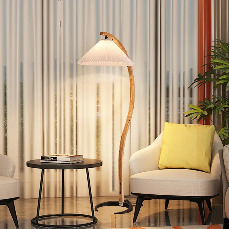 Color ホーム＆キッチン ヴィンテージ フロアライト 木製フロアランプ