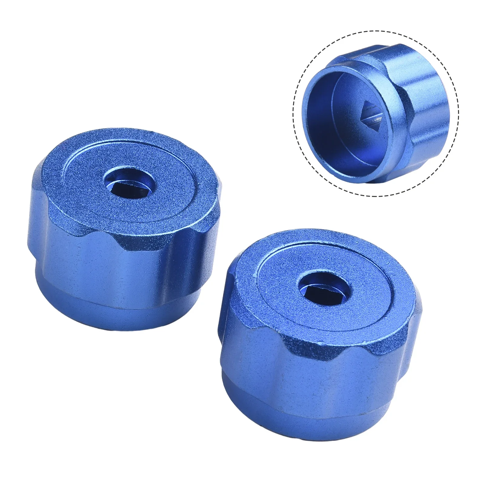 

2Pcs Round Wheel Handle Faucet Handles Manifold Gauges Knob Blue Aluminum Alloy HVAC Air Conditioner Accessories