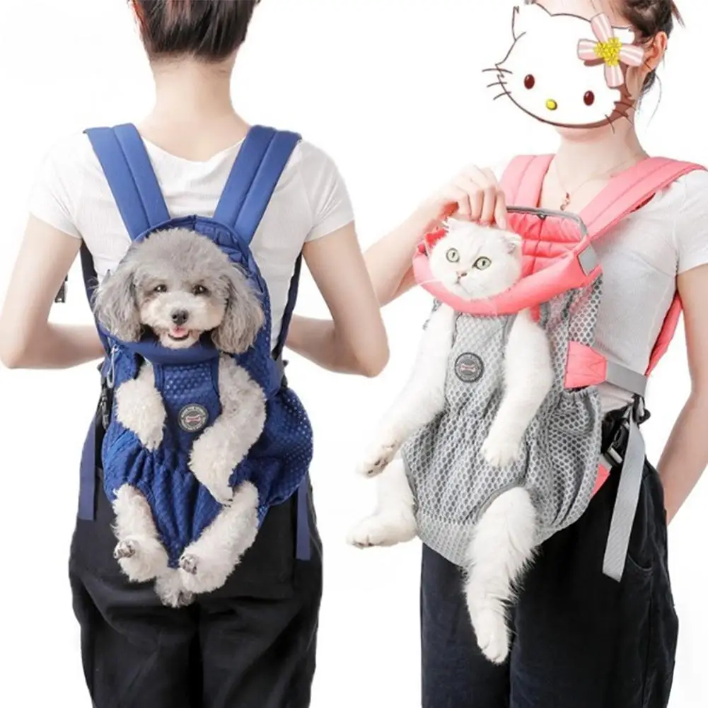 

New Pet Outdoor Carrier Bags Portable Lightweight Breathable Mesh Backpack Oxford Cloth Travel Bag For Dog Cat