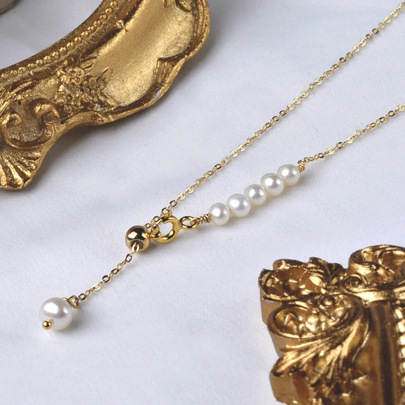 NYMPH Pearl Anklet Natural Freshwater 14K Gold Filled Chain Original Design Handmade Fine Jewelry girl Gift