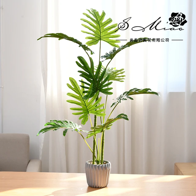 Plantas artificiales grandes, palmera verde en maceta, decoración para el  hogar, sala de estar interior, bonsái falso, Hotel, oficina, decoración de  la casa - AliExpress