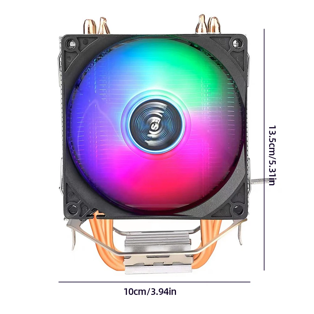 Ventilador de Refrigeração Cpu para Intel Cpu Cooler Heat Pipe Radiador do pc 3pin Pwm Rgb Silencioso Lga1150 1151 1155 1200 1366 Amd Am4 - Imagem 2