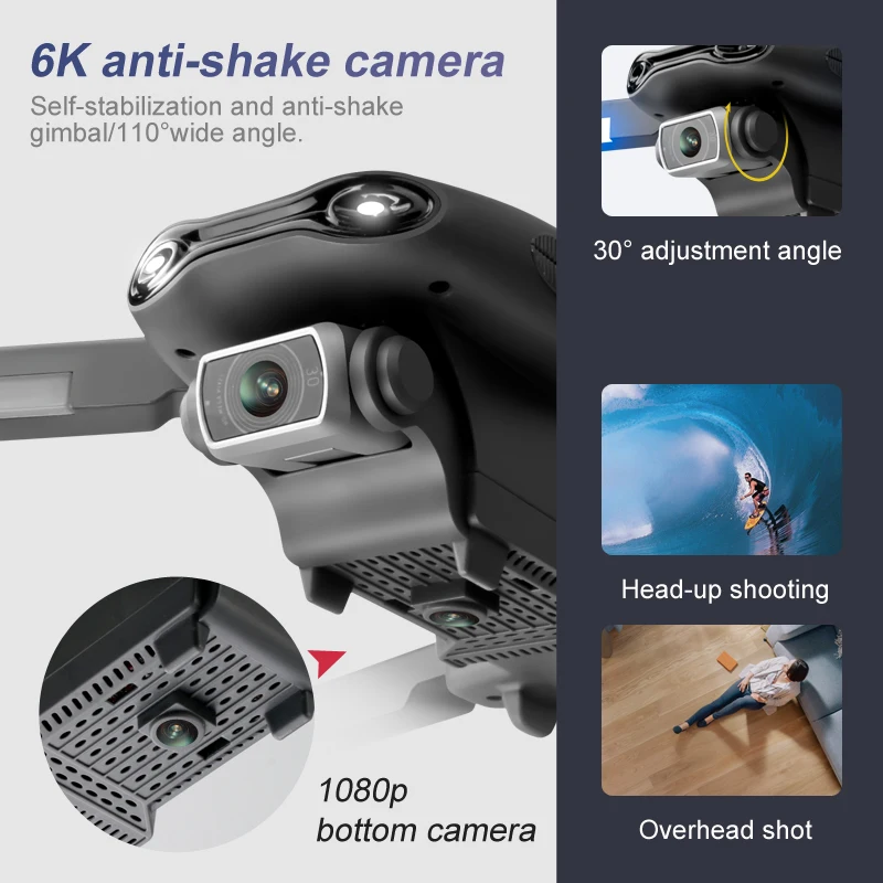 2024 F9 드론 5G 와이파이 8K 전문 HD 카메라, 브러시리스 360 ° 장애물 회피 광학 흐름 RC 접이식 쿼드콥터 장난감, 신제품
