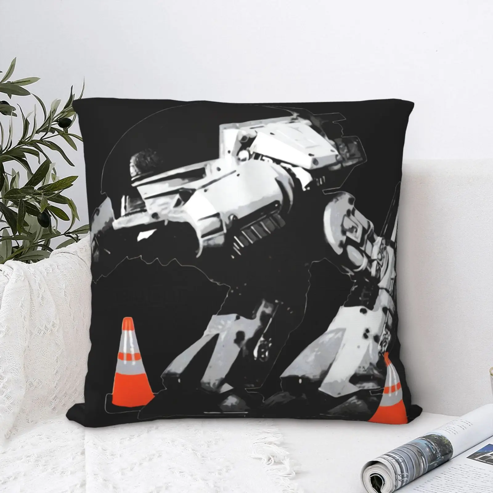 Robocop Ed 209 Down For Maintenance Pillow Case Pillow Cover With Zipper Polyester Cushion Cover Cushions Throw Pillows Kawaii