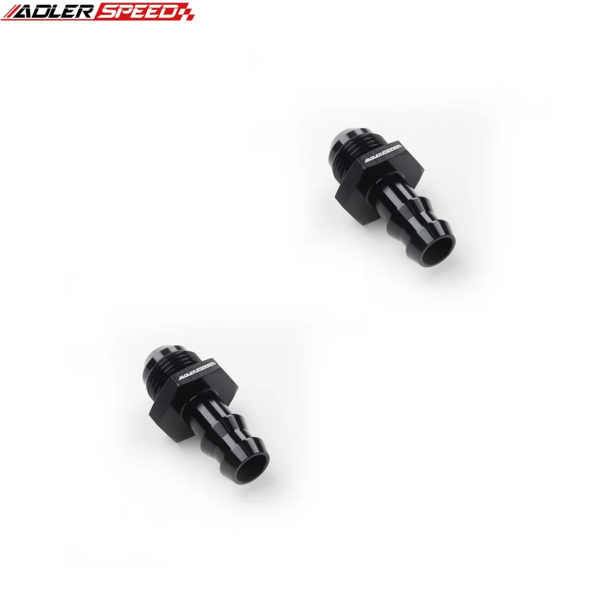 2개 ADLERSPEED 4AN 6AN 8AN 10AN 12AN AN16 남성용 4mm 6mm 8mm 10mm 바브 스트레이트 호스 피팅 블랙
