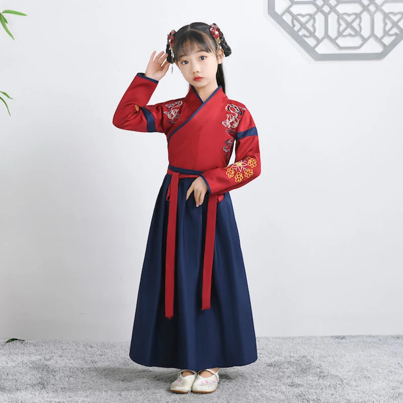 

Boys Girls Hanfu Cosplay Costume Traditional Chinese Opening Ceremony School Uniform Kids Performance Outfits