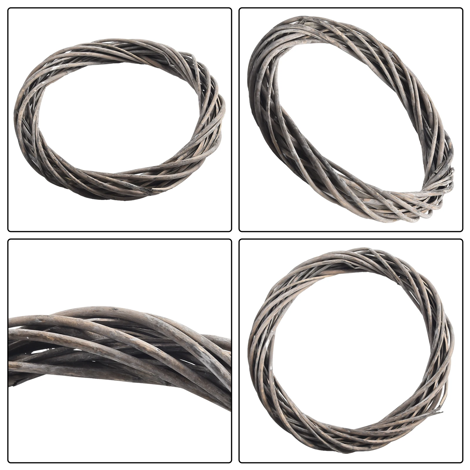 20 cm/25 cm/30 cm Weihnachten Rattan Ring Kranz Wicker Rebe Girlande Hängen Hochzeit Grau Kranz Kindergarten Fotografie Dekoration – Detail 8