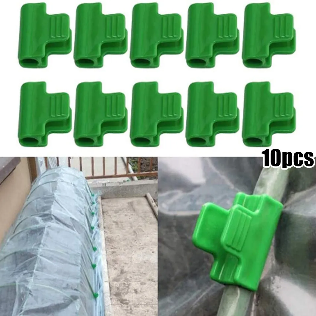 

Plant Greenhouse Plastic Clamp Shed 16mm Clamp Garden Green Greenhouse Hoop Pipe Stakes Tunnel 10pcs Brand New