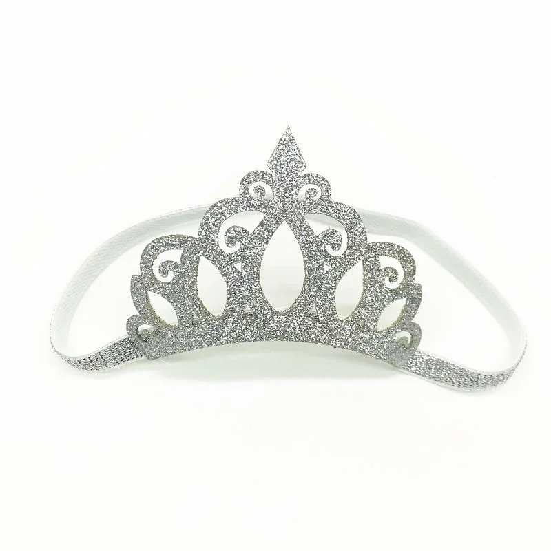 Glitzernde Silber Gold Krone Baby Stirnbänder Mädchen elastische Haarbänder Haarschmuck Prinzessin Tiara Haarbänder Kinder Kopfbedeckung – Detail 15