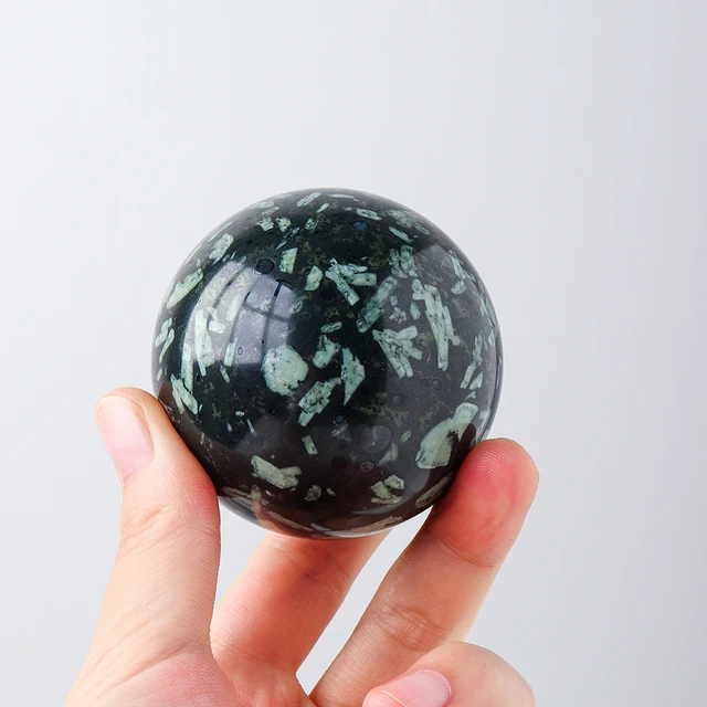 Természetes Krizantém Kő Kristálygömb Mágikus Ásványi Anyagok Drágakő Labdásfotózás Kellékek Fengshui Díszek - Image 3