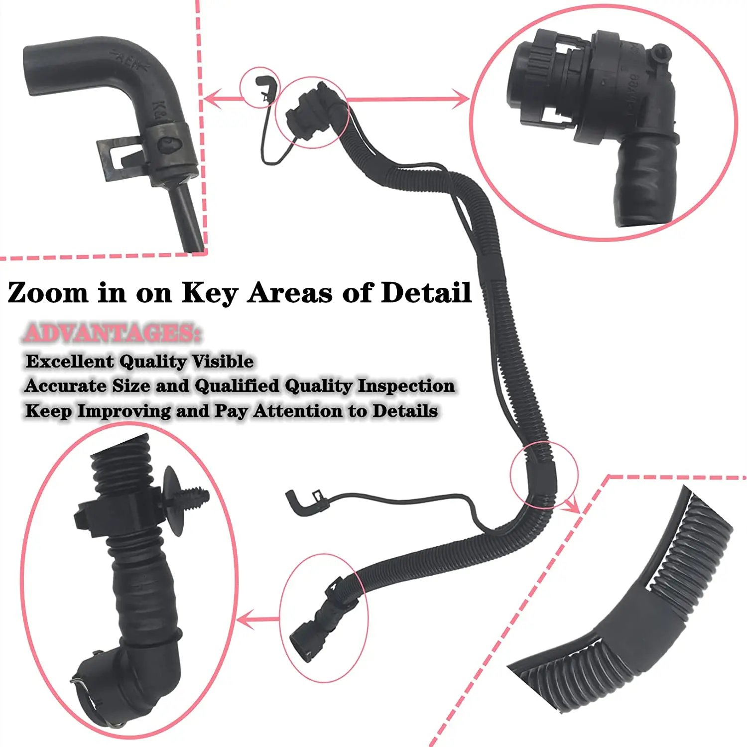 25193343 Positive Crank Ventilation PCV Valve Hose with Bypass Valve Tube fits 2011- Chevrolet Cruze Sonic Trax Buick Encore