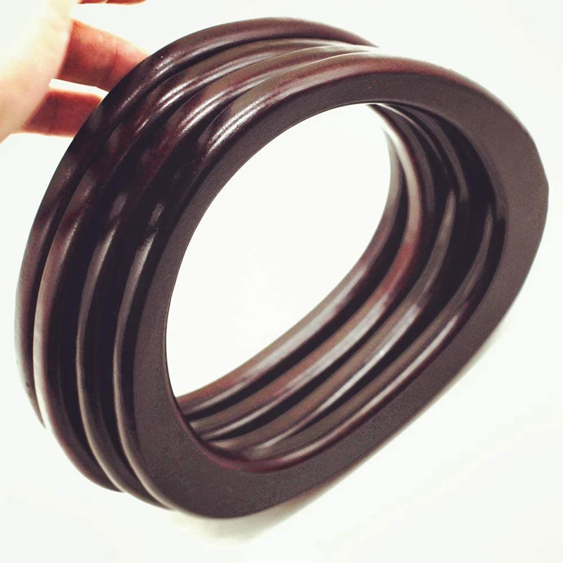ABGH-10Pcs Transparent Bag Handle Replacement D Shape Handbag Purse Handle & 4Pack Wooden Purse D Shape Wooden Handles