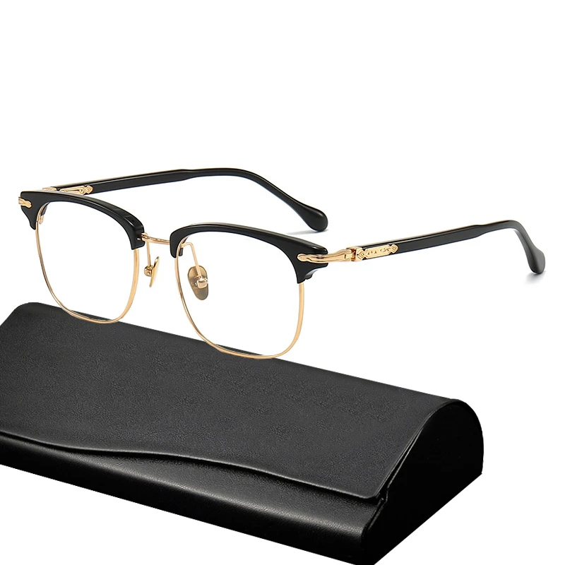 

Japanese Handmade Eyebrow Square Glasses Frame Men Ultralight Titanium Optical Eyeglasses Women Trendy Myopia Spectacles Eyewear