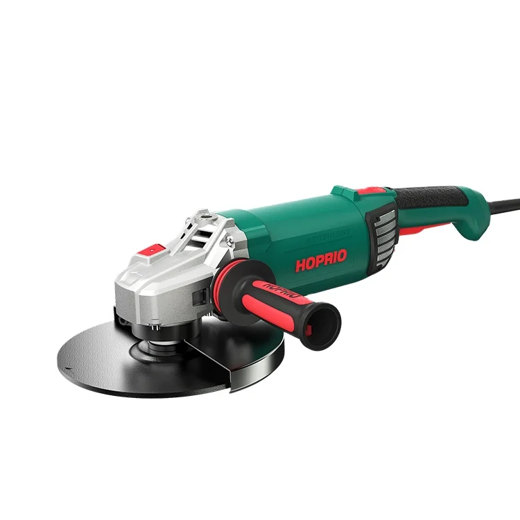 HOPRIO angle grander cutter machine 220V 2600W 5500RPM 9 inch brushless grinder manufacturer hoprio 9 inch 220v 2600w high efficiency brushless angle grinder wholesale