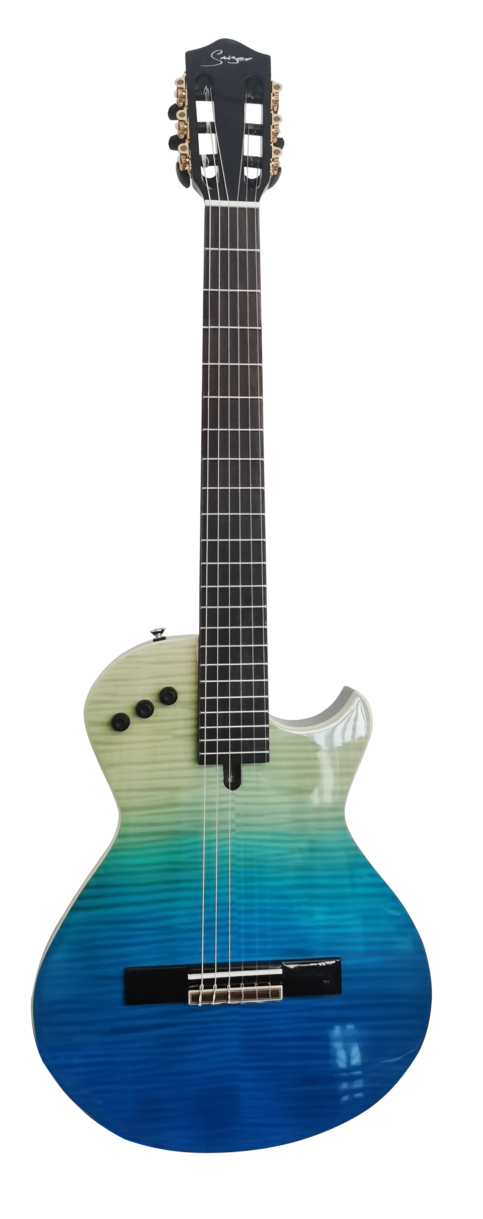 Portable Electric Guitar with Built-in Effect Silent Nylon String Travel Classical