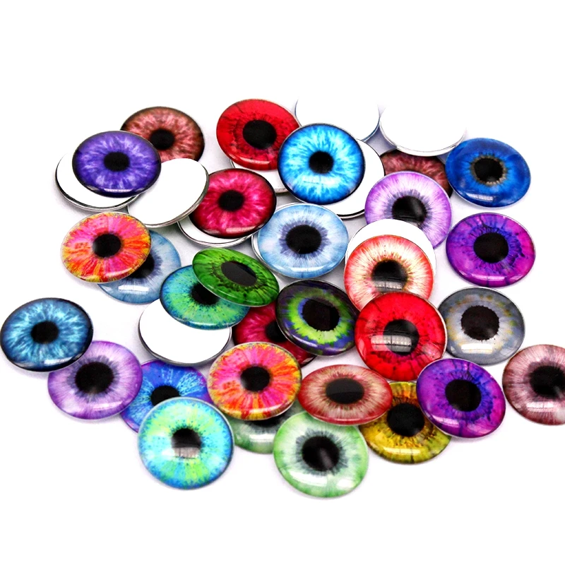 40 개/몫 14mm 눈동자 눈 패턴 얇은 눈 칩 Blythe 인형에 적합 DIY 결과 및 구성 요소 만들기 BT014