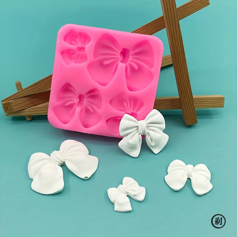 Silicone Bowknot Flower Mold 1pc Flexible and Reusable for Chocolate, Fondant, Cake and Cupcake Decorating silicone mold