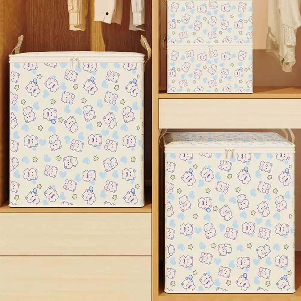 Non-Woven Fabric Clothes Quilt Storage Box Foldable Stackable Clothes Storage Box Dustproof with Handle Luggage Moving Bags 5