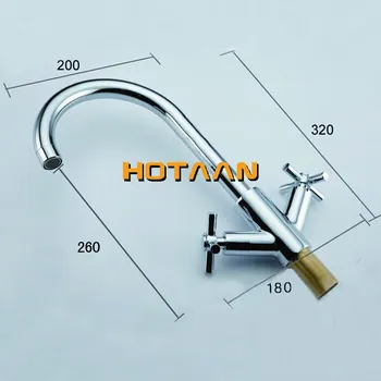 HOTAAN Dual Handle เย็นและน้ําร้อน TAP อ่างล้างจาน TAP,ผสมครัว,รอบหมุนก๊อกน้ําห้องครัว,torneira 2