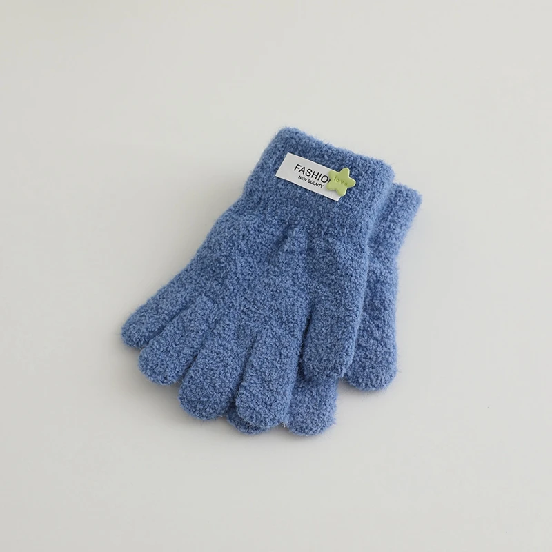 cycling gloves winter gloves Winter Children Gloves Girls Warm Thickened Plush Gloves Cycling Kids Fashion Five Fingers 5-12Y