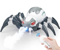 Remote Control Spider Realistic Moving Spider Robot Toys for Toddlers Wireless Remote Controlled Spider with Spray Sound LED 1