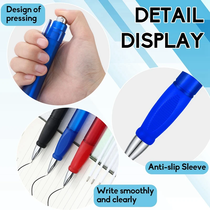 대형 대형 볼펜, 리필 포함 대형 점보 펜, 블랙 잉크 팻 펜, 대형 개폐식 대형 펜, 6 개