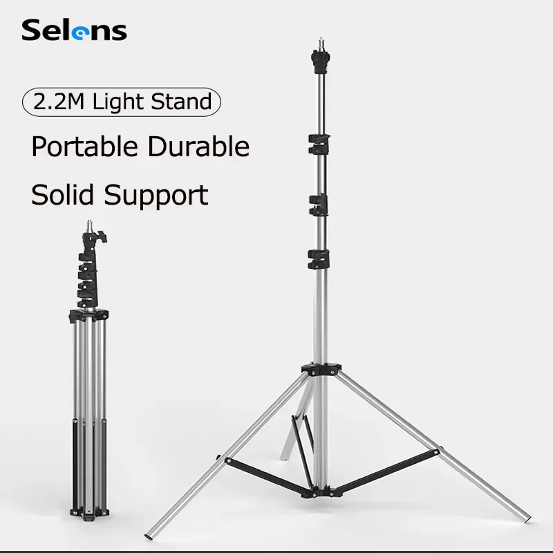 

Selens 2.2M Photography Heavy Duty Light Stand Tripod Stainless Steel Lightweight C-Stand Photo Stuidio Reinforced Light Frame