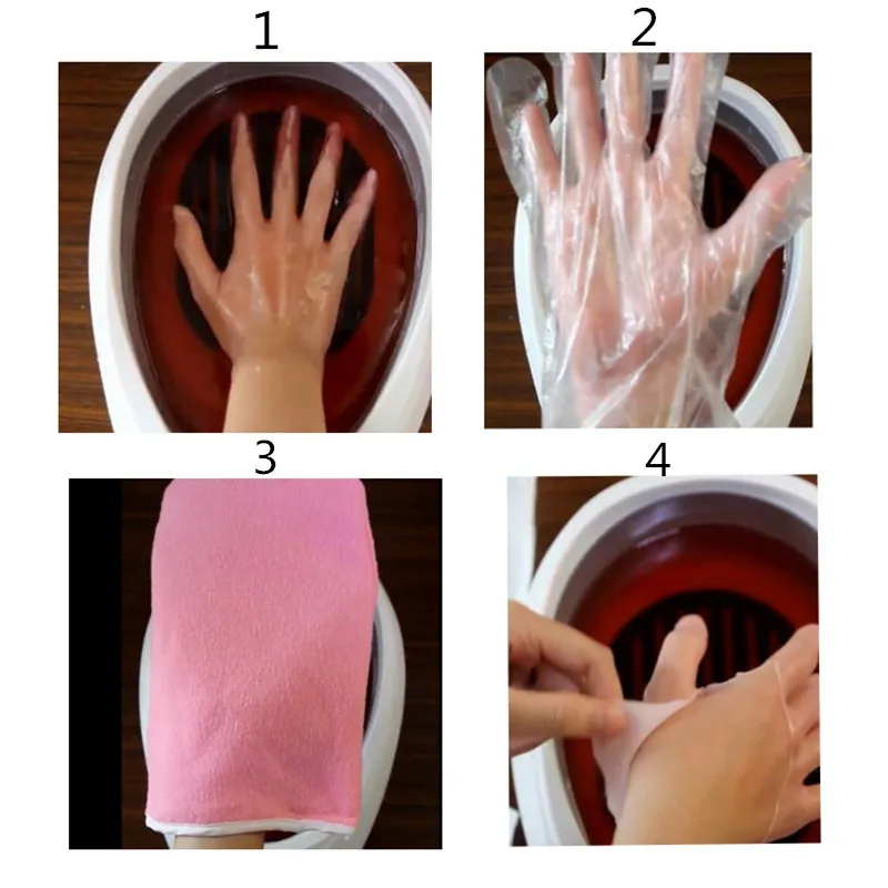 Paraffin Wax Heater +1 Wax Hand SPA Warmer Machine And Protection Gloves Booties Body Hand Foot Skin Care wax heater