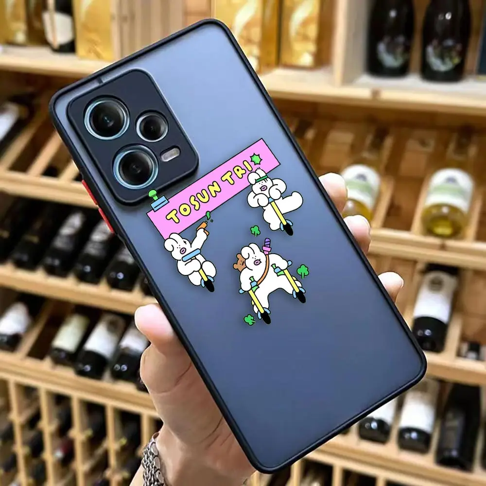 thumbnail image 1 of Funda mate para Redmi NOTE 12 11 10 11S 10S 9 9S 9T 8 7 6 5 4 PRO PLUS 4G 5G Funda Coque Capa Shell cerdo blanco conejo dibujos animados, 1 of 5