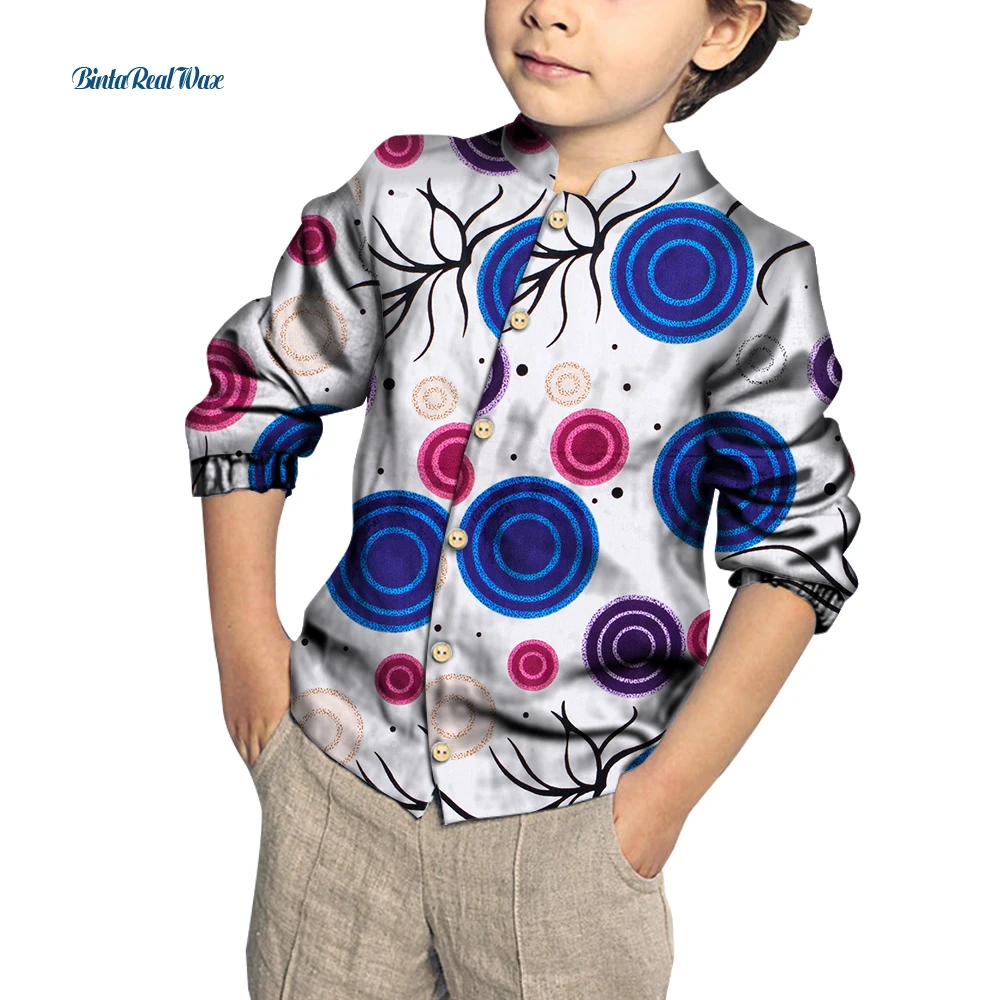 african fashion designers Fashion New Boy's Heart Pattern Tops Bazin Riche African Wax Print Patchwork Cotton Shirt for Boys Children Kids Clothing WYT384 africa dress Africa Clothing