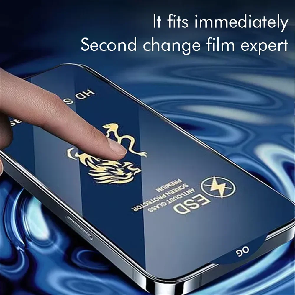 10pcs ESD Tempered Glass Full Cover Screen Protector Anti Static Film Explosion For iPhone 14 15 13 12 11 pro max 7 8 plus x xs