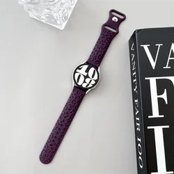 Leopard Engraved Silicone Watch Strap, 20mm Bracelet for 20mm (Cherry)