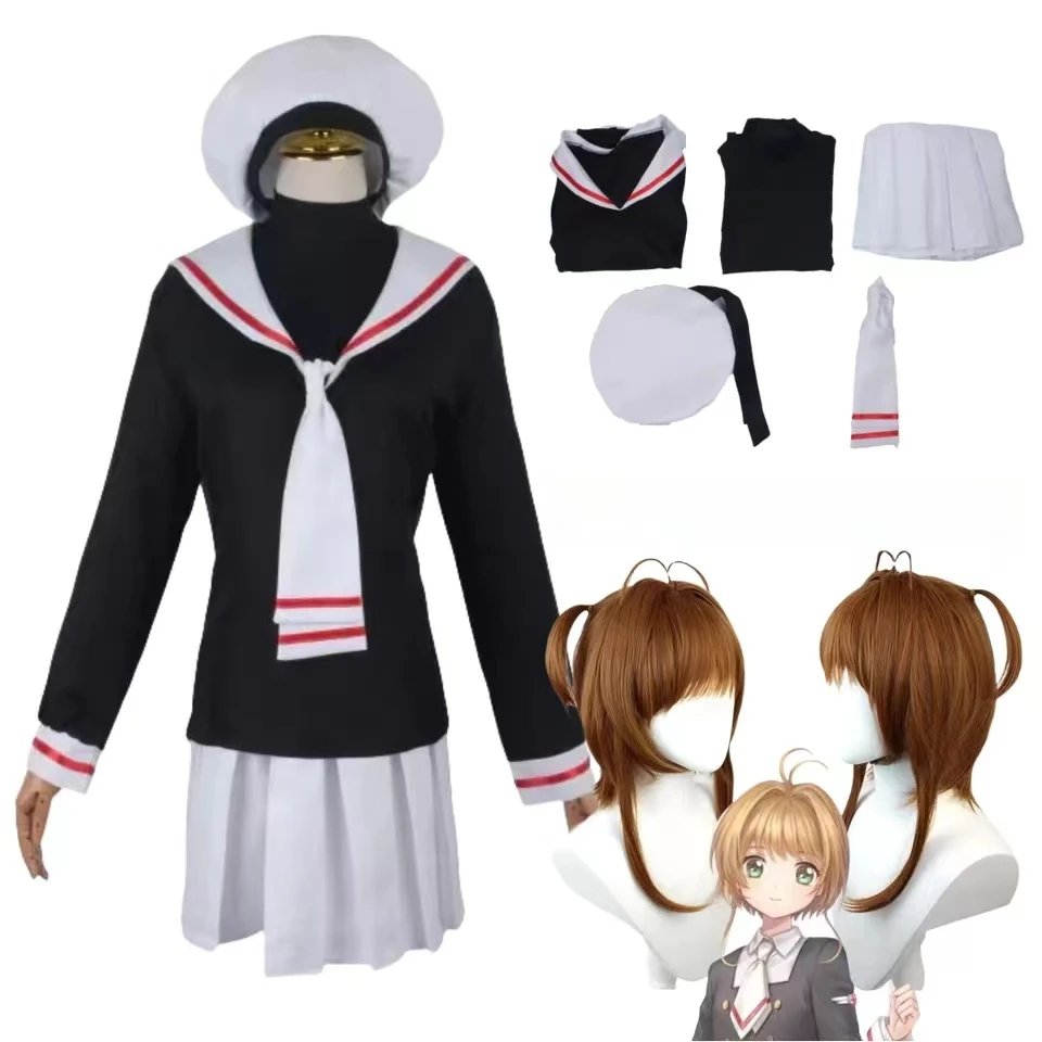 

Anime Card Captor Sakura Cosplay Costumes School Japanese Jk Dress Sailor Uniform Halloween Costumes for Women Role Play Outfit