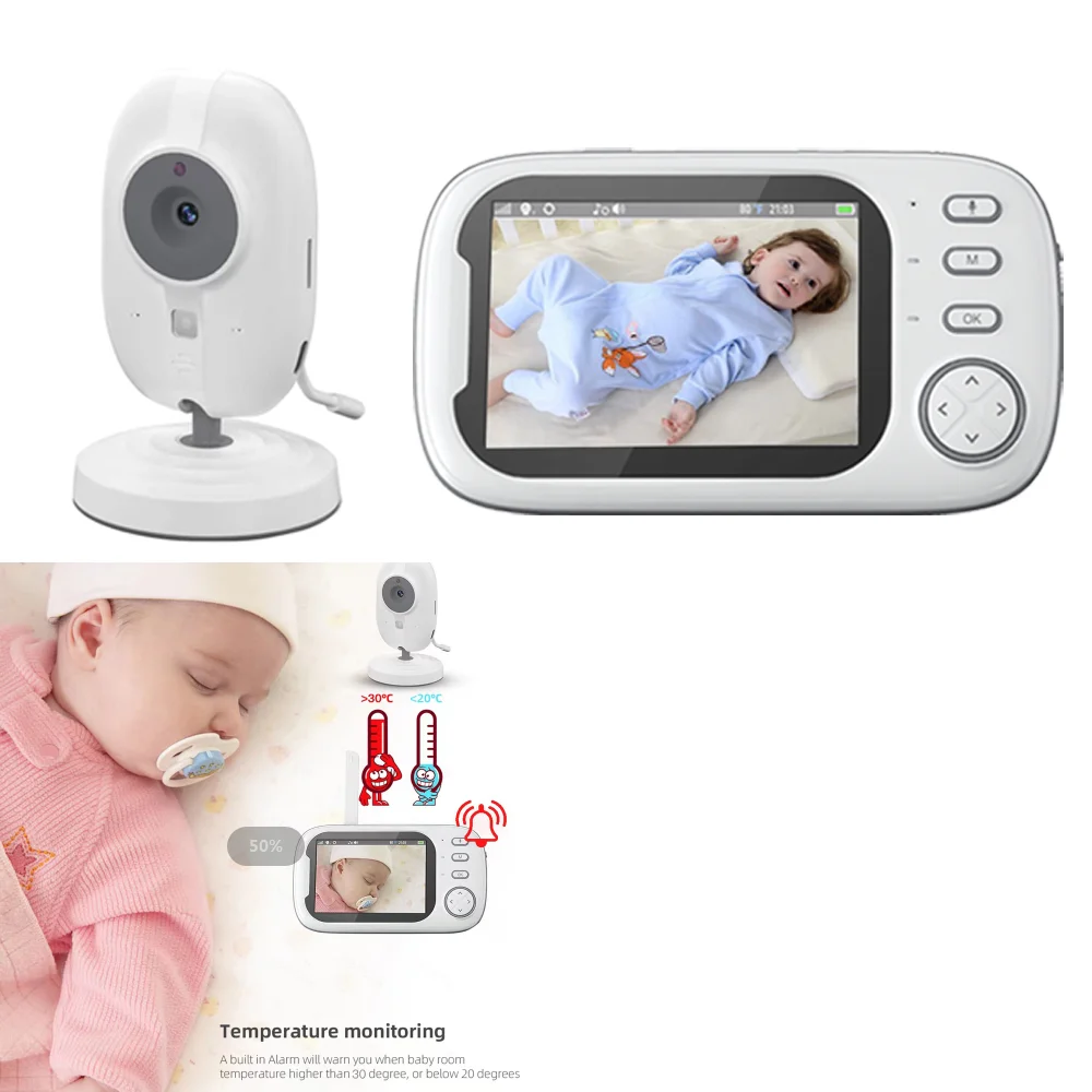 3.5inch Video Baby Monitor with Camera Wireless Protection Smart Nanny Cam Temperature Electronic Babyphone Cry Babies Feeding