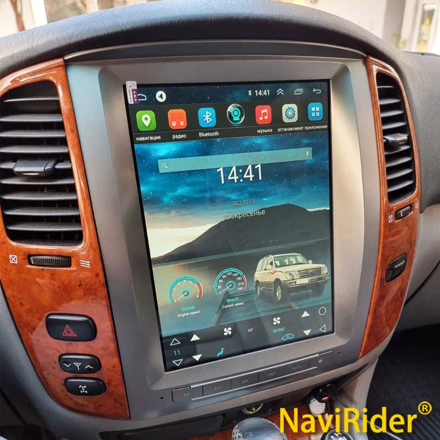 

Android 13 Tesla Screen Car Radio Player For Lexus LX470 For Toyota Land Cruiser LC100 J100 2002 GPS Navigation Video Multimedia
