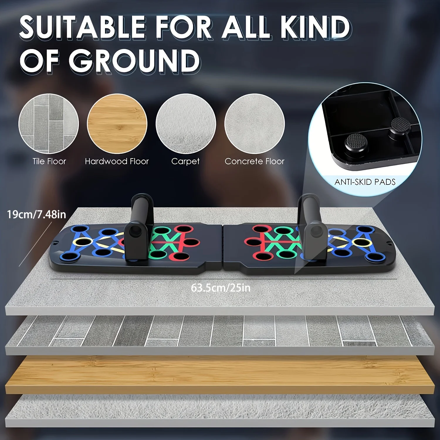 1pc Multifunctional Folding Push-up Board For Home And Gym Workouts-Build Strong Chest Muscles And Improve Overall Fitness