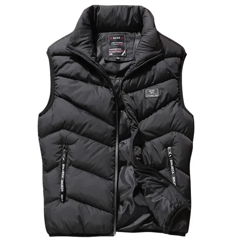 Men's Autumn and Winter Vest with Thick Down Cotton for Warmth