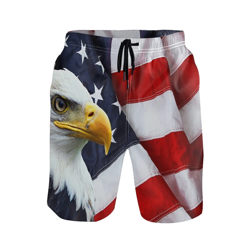 3d Printed Flag Shorts For Men Gun Design Quick Dry Beach Shorts Cool Skull Casual Summer Running Sports Clothes Short Trousers 5