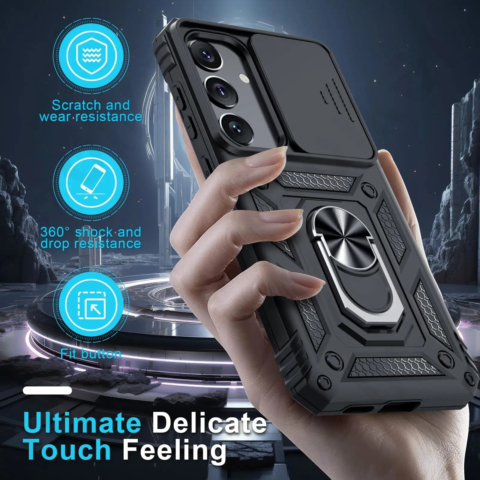 Case For Samsung Galaxy S26 S25 S24 S23 Ultra Plus FE A17 A37 A57 A56 5G Military-Grade Protection Phone Slide Camera Cover