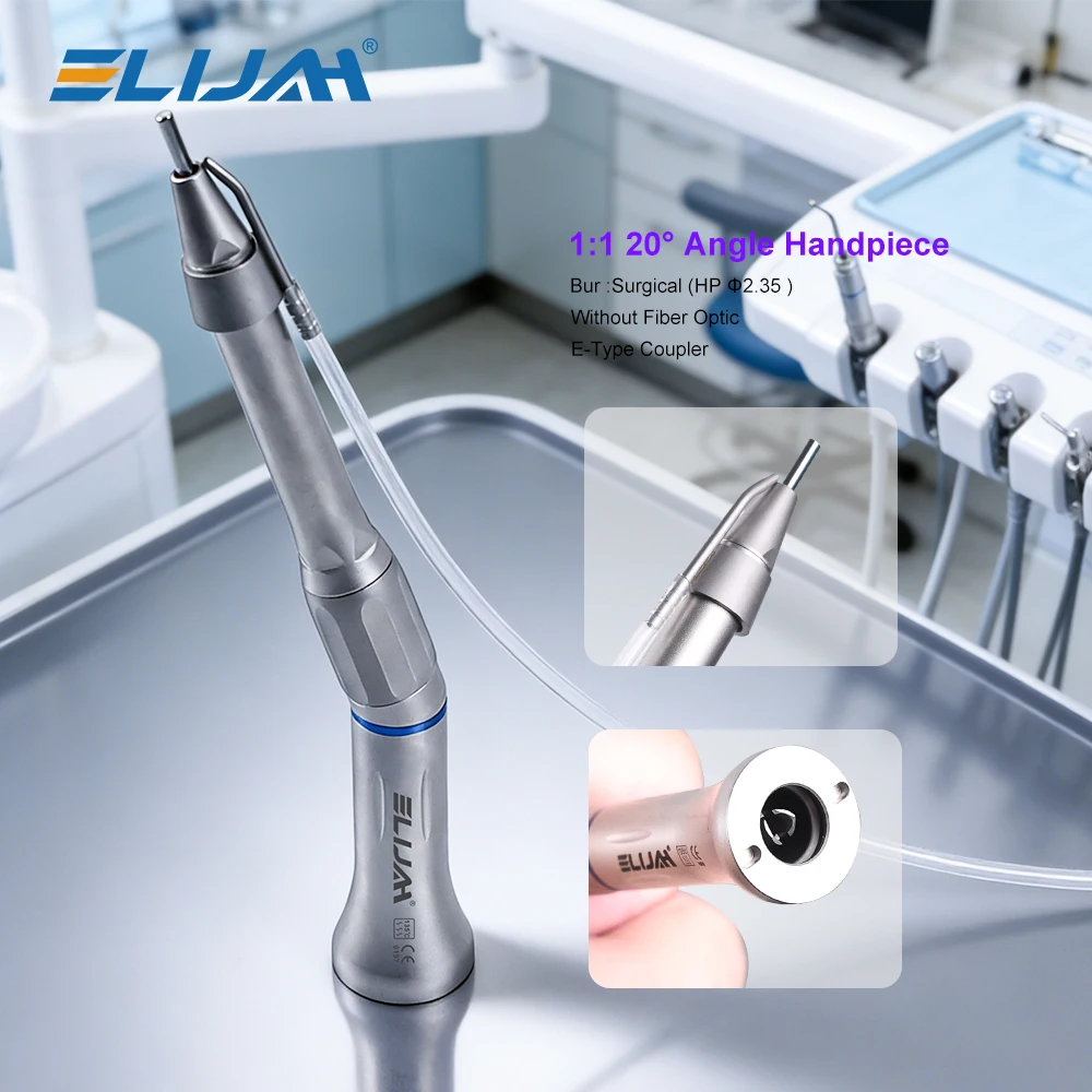 Dental 1:1 Implantat-Mikrochirurgie-Handstück mit externer Irrigation, max. 40.000 U/min, gerade/20° ° Winkel-E-Typ-Kupplung Zahnmedizinische Instrumente