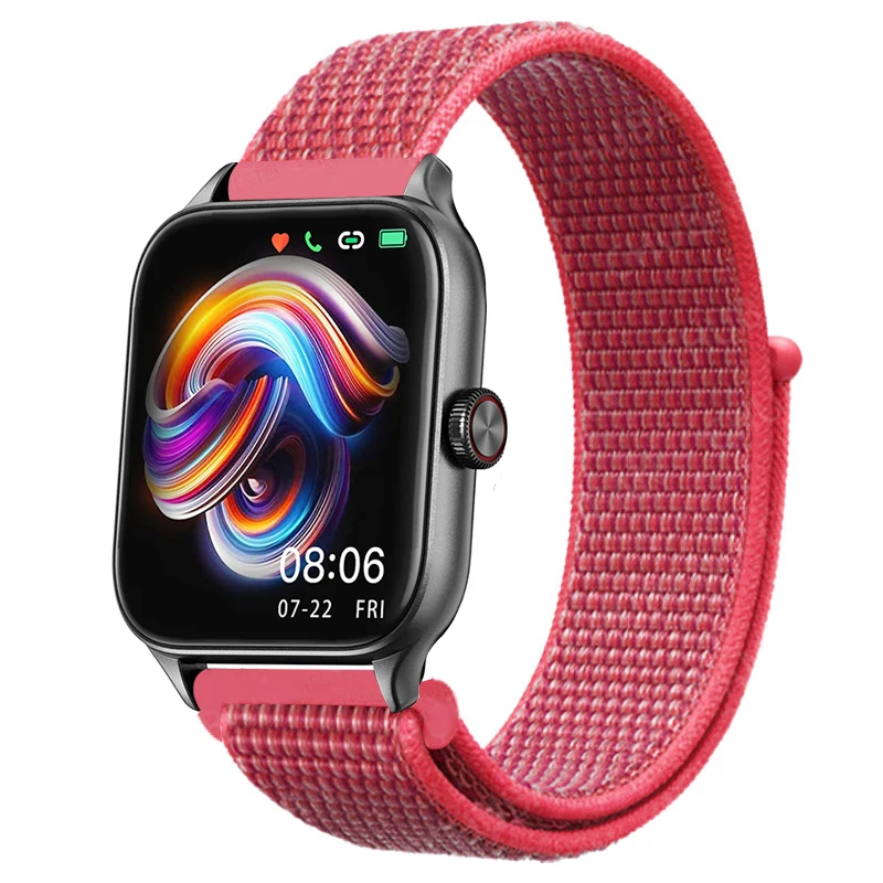 Sport Nylon Loop Bracelet Strap, 22mm or 20mm, Compatible with Popular Smartwatches